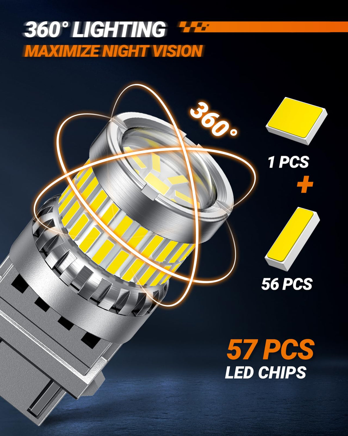 SEALIGHT nighttime backup beam demo illustrating focused, long-range white light