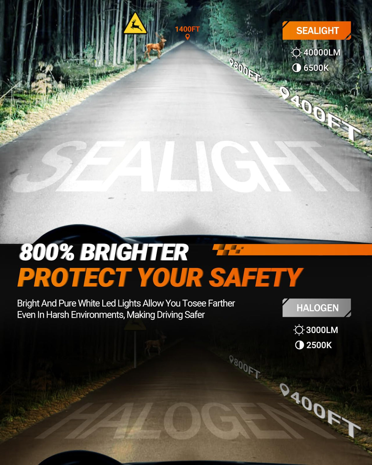 SEALIGHT S1-Pro bulb close-up LED array highlighting bright output