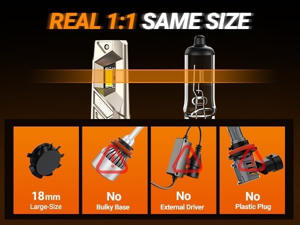 SEALIGHT next to halogen bulb showing compact size advantage