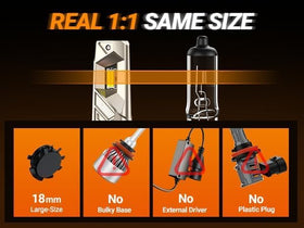 SEALIGHT next to halogen bulb showing compact size advantage