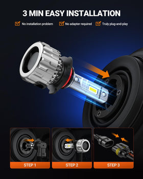 SEALIGHT bulbs beside a ruler showing dimensions for accurate fitment and quick reference