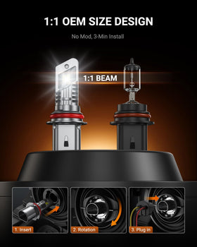 SEALIGHT 9007 HB5 turbo cooling fan detail for reliable temperature control