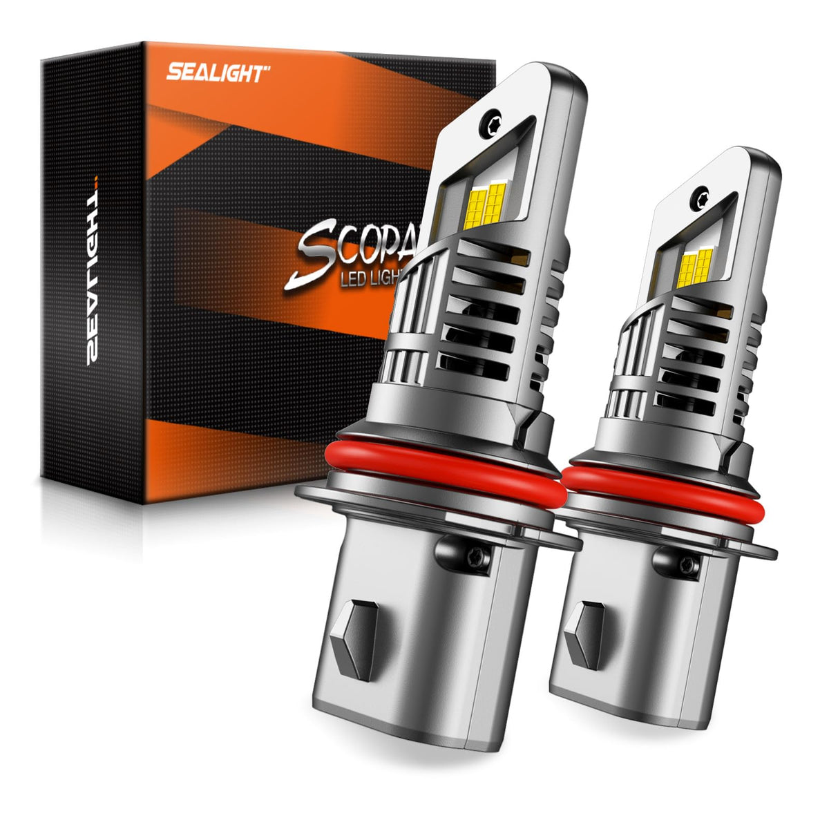 SEALIGHT 9007 HB5 front view pack of two bright replacement bulbs improving visibility