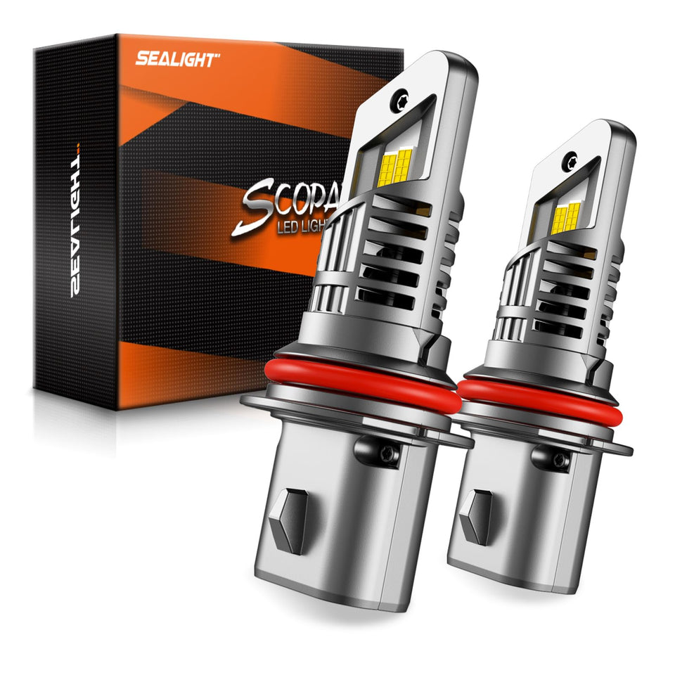 SEALIGHT 9007 HB5 front view pack of two bright replacement bulbs improving visibility