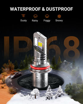 SEALIGHT 9007 HB5 in night driving scene providing clearer road illumination