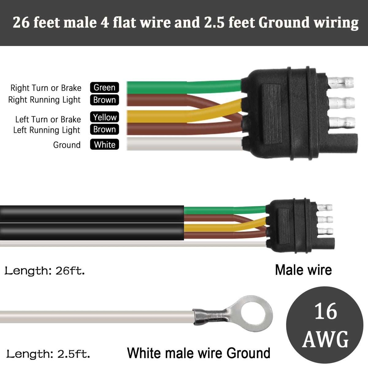 Seamaka full-length 26ft jacketed cable coiled for easy routing and protection