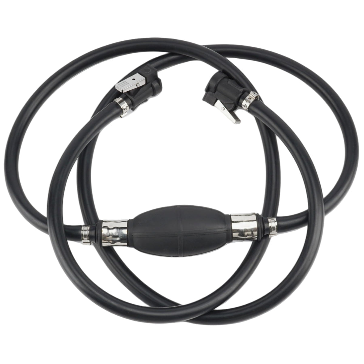 SeaSierra connector mounted on outboard fuel inlet demonstrating correct fit and secure connection