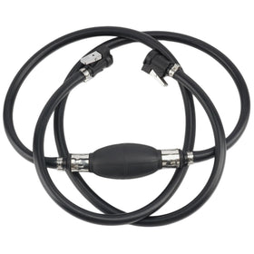 SeaSierra connector mounted on outboard fuel inlet demonstrating correct fit and secure connection