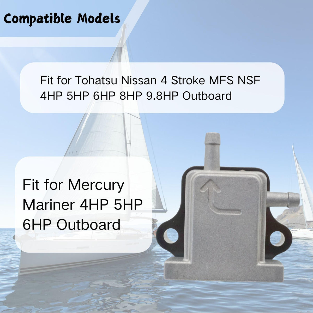 SeaSierra label and stamped part numbers for quick OEM cross-reference benefit
