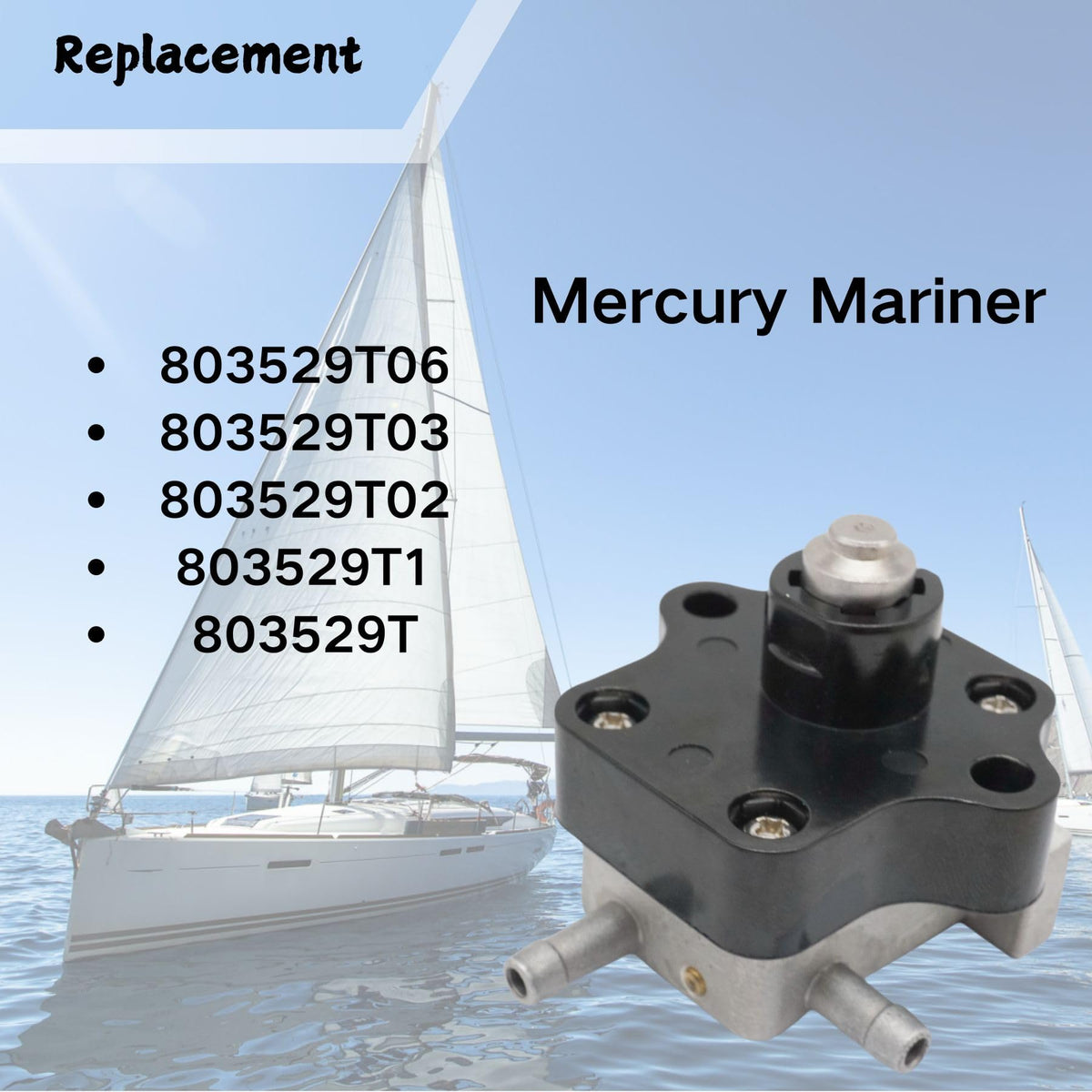 SeaSierra side view of mounting face showing bolt pattern for direct fit