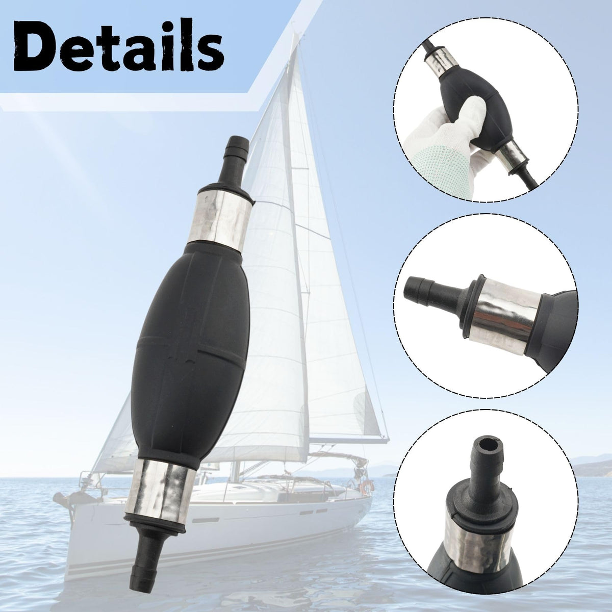 SeaSierra primer bulb barb detail close-up highlighting secure hose fit and leak prevention