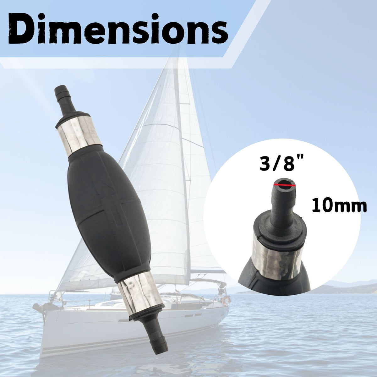 SeaSierra primer bulb label and dimensions displayed for quick compatibility check benefit