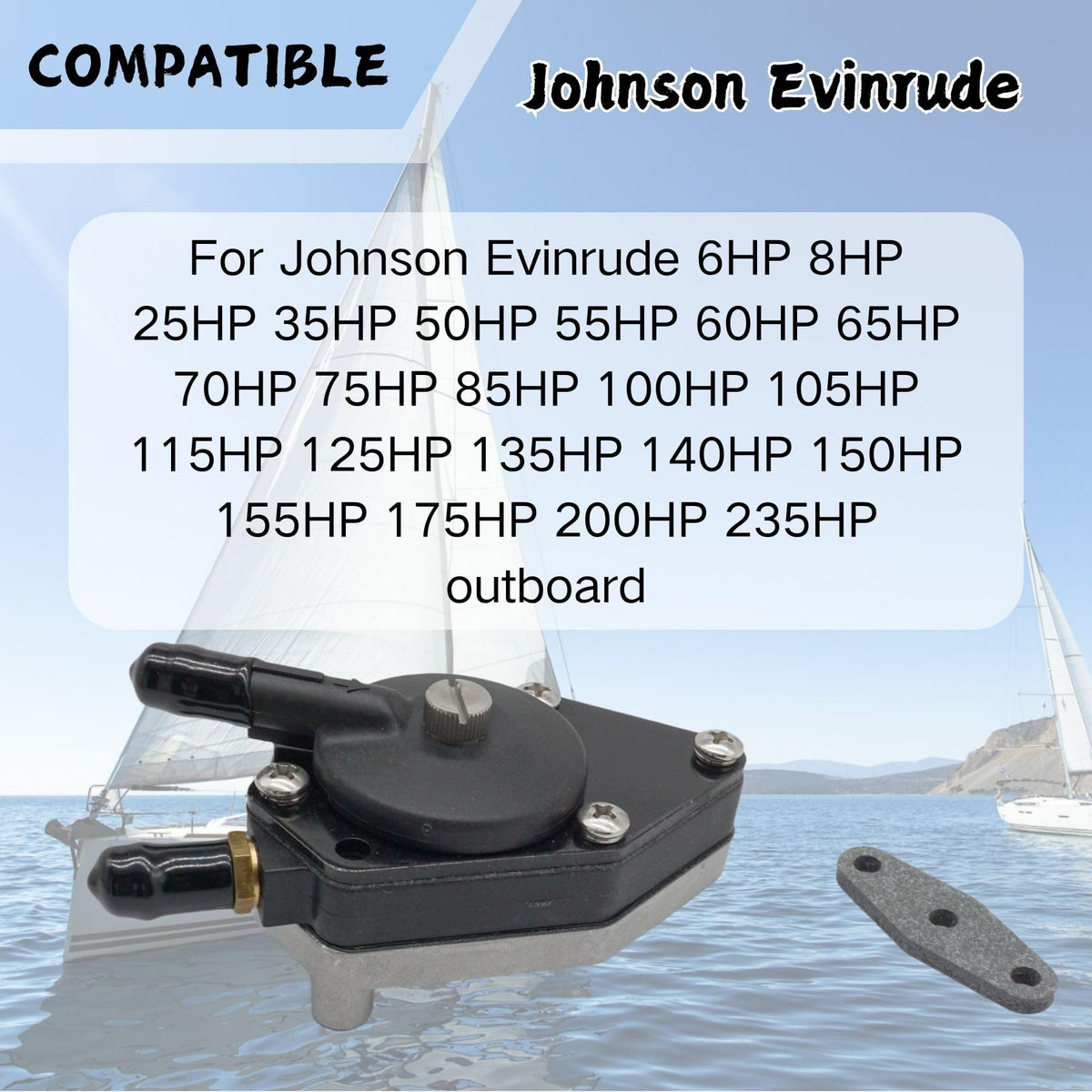 SeaSierra fuel pump side profile displaying durable housing for reliable service