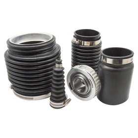 SeaSierra drive seal kit laid out, demonstrating all included seals and hoses for full replacement