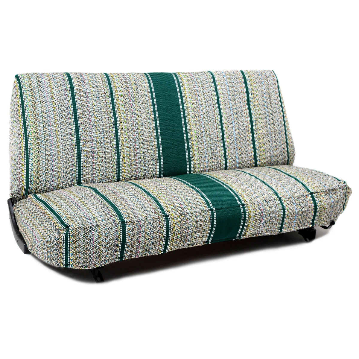 Seat Covers Unlimited front view of green bench cover showing full protection