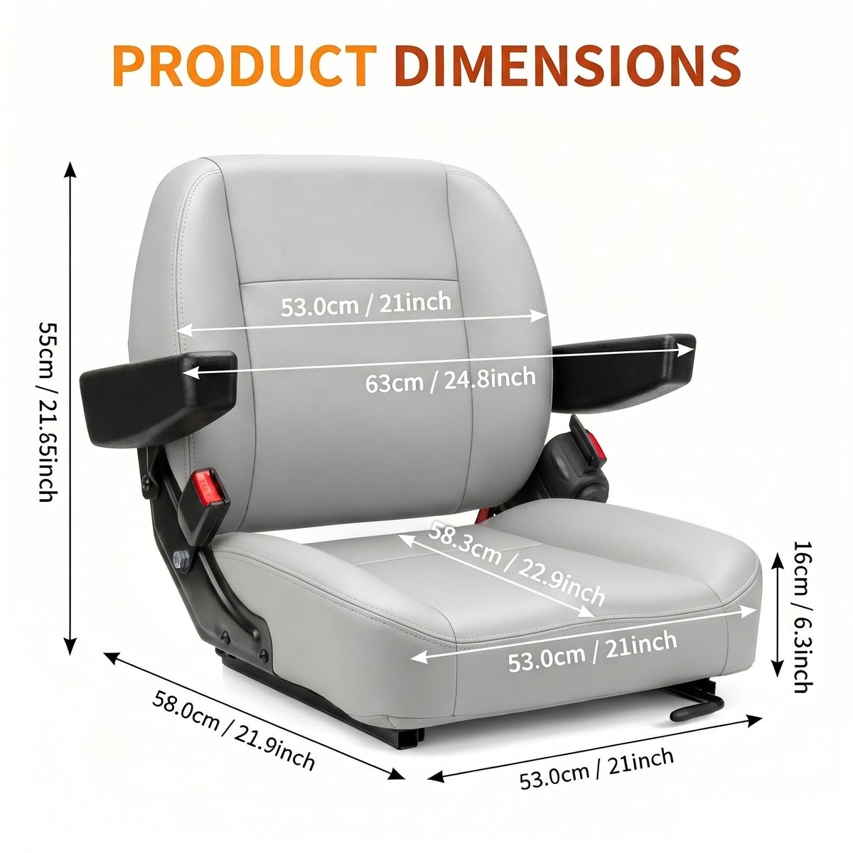 SEATIN underside showing sliding rails for adjustable positioning