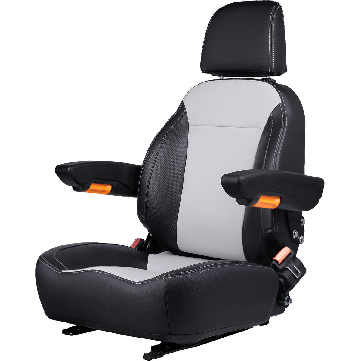 SEATIN front view carbon-fiber seat showing durable finish and ergonomic shape