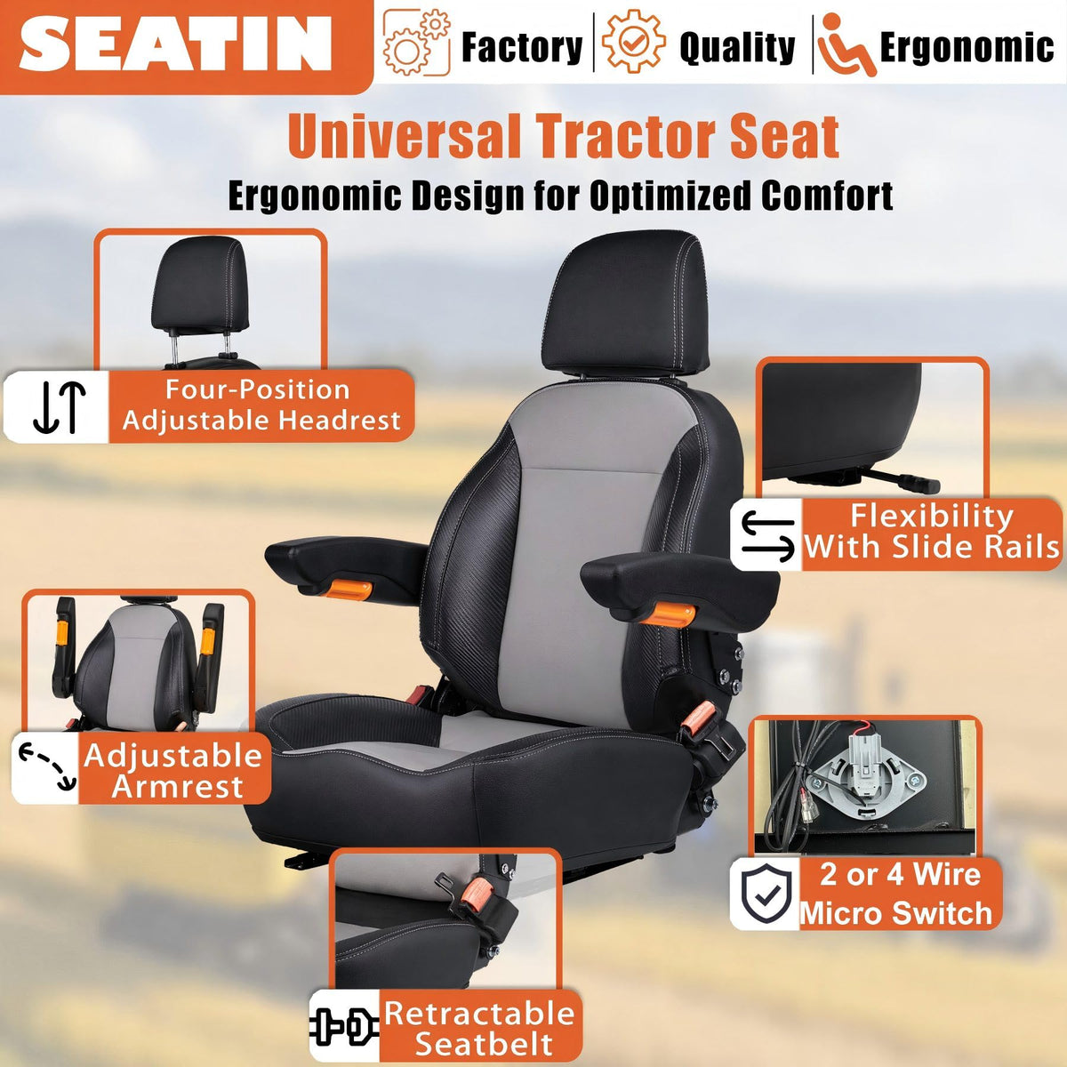 SEATIN installed on a zero-turn mower illustrating improved operator comfort