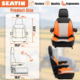 SEATIN mounting base and sliding rails showing adjustable fit for machines