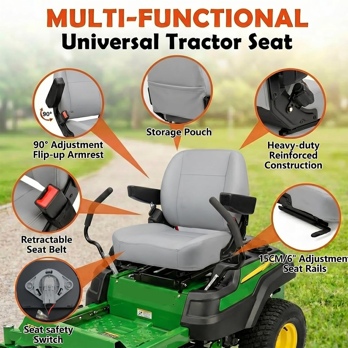 SEATIN integrated safety belt and buckle for operator security