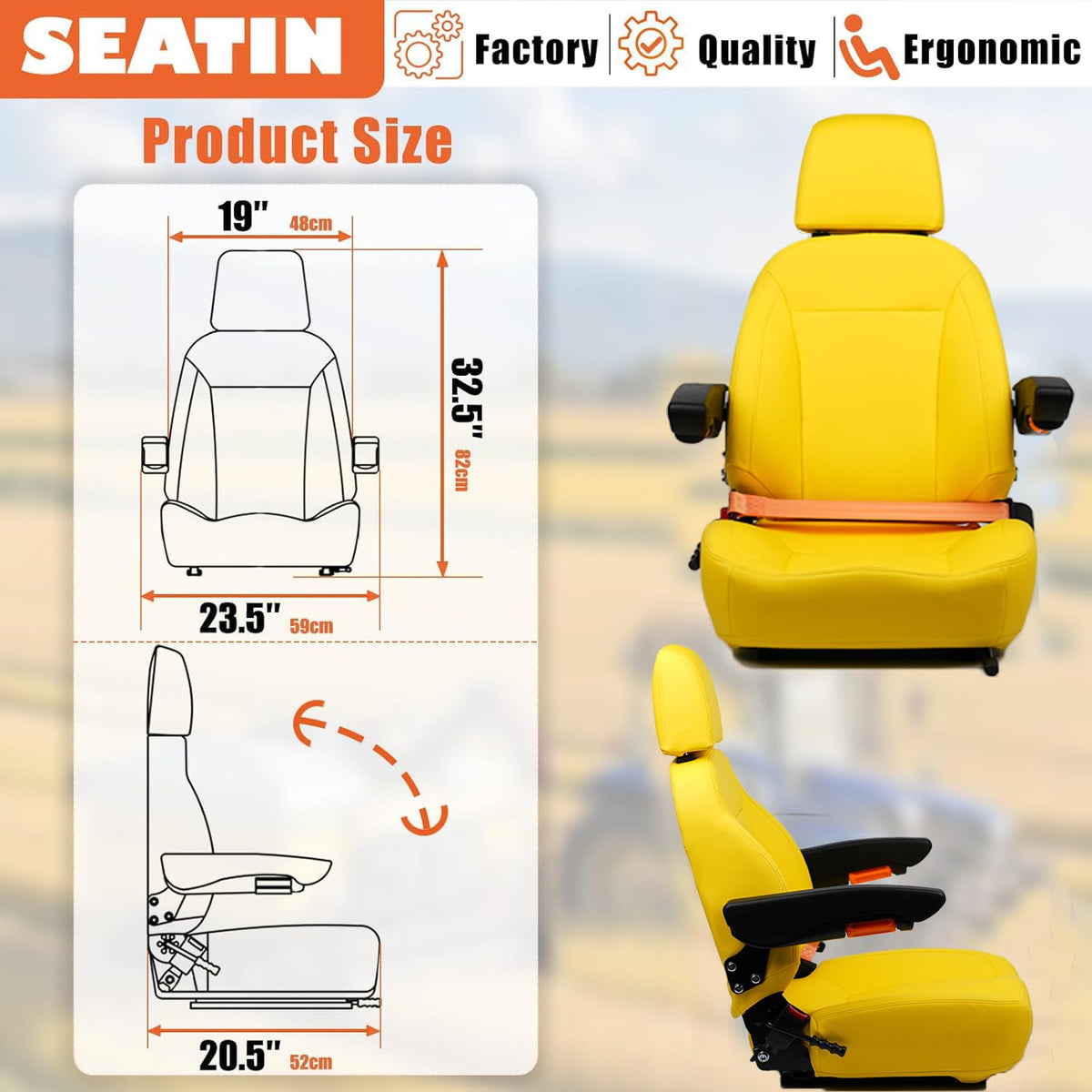 SEATIN safety belt and micro switch detail depicting enhanced operator safety benefit