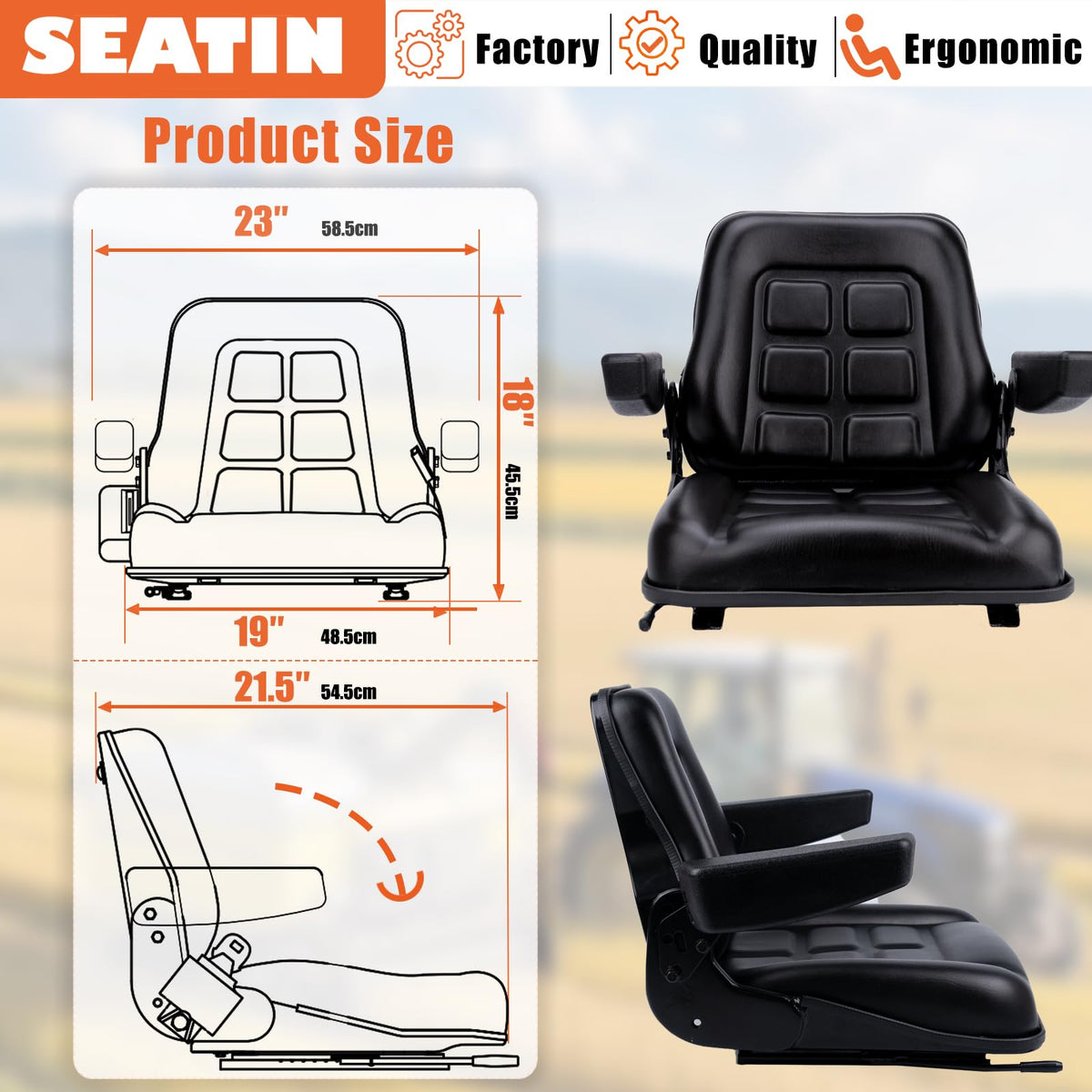 SEATIN side profile folded position showing compact storage and space-saving benefit