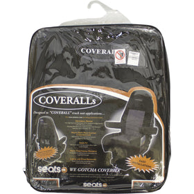 Northern Tool & Equipment seat cover with measuring tape showing fit range benefit