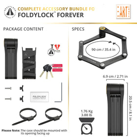 Seatylock FoldyLock size comparison with hand to illustrate 90cm reach