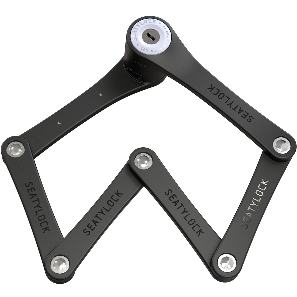 Seatylock FoldyLock Mini folded inside carry case for easy storage and travel