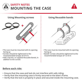 Seatylock FoldyLock Mini next to water bottle showing compact size and scale