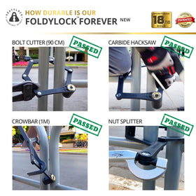 Seatylock FoldyLock mounted on bike frame with bracket for silent carry