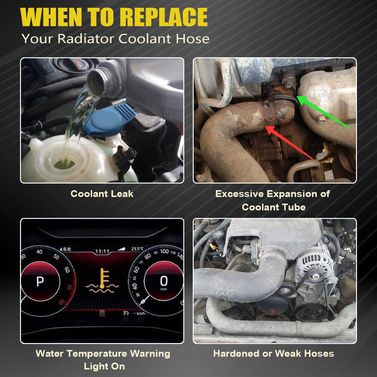 SecosAutoparts hoses installed in engine bay demonstrating proper OE fit