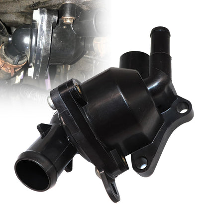 SecosAutoparts front view of thermostat housing showing fitment benefit