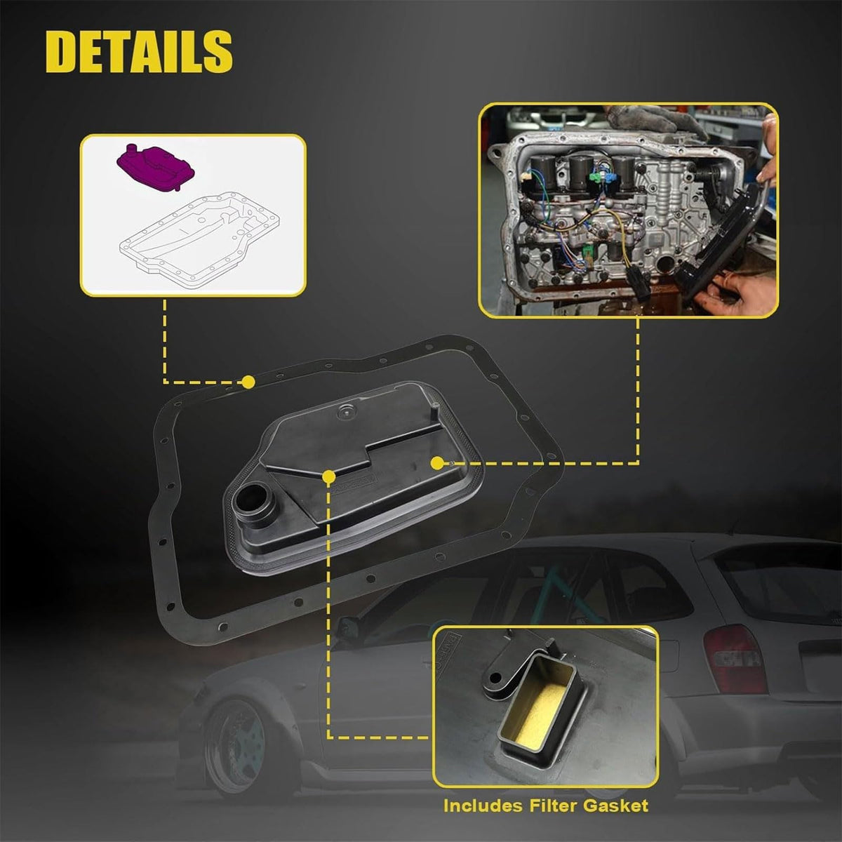 SecosAutoparts kit being installed at transmission pan offering maintenance clarity