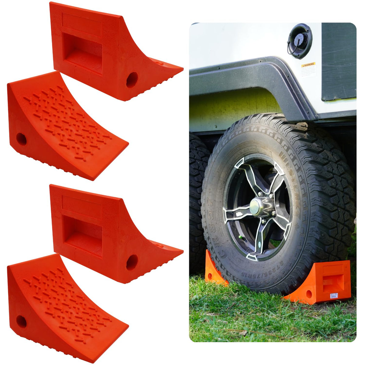 SECURITYMAN front pack showing four orange chocks for visible safety