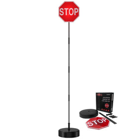 SECURITYMAN front view assembled showing bright stop sign and stable base for easy parking