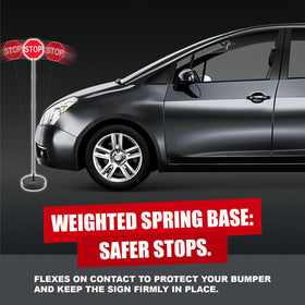 SECURITYMAN adjustable pole extended to show height range for all vehicle sizes