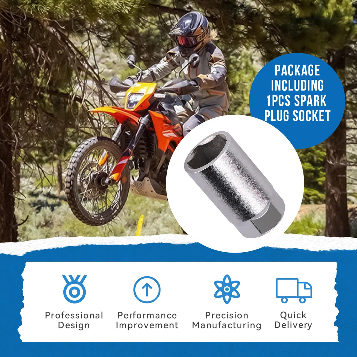 SeDeplacer socket removing spark plug from snowmobile engine for tight spaces