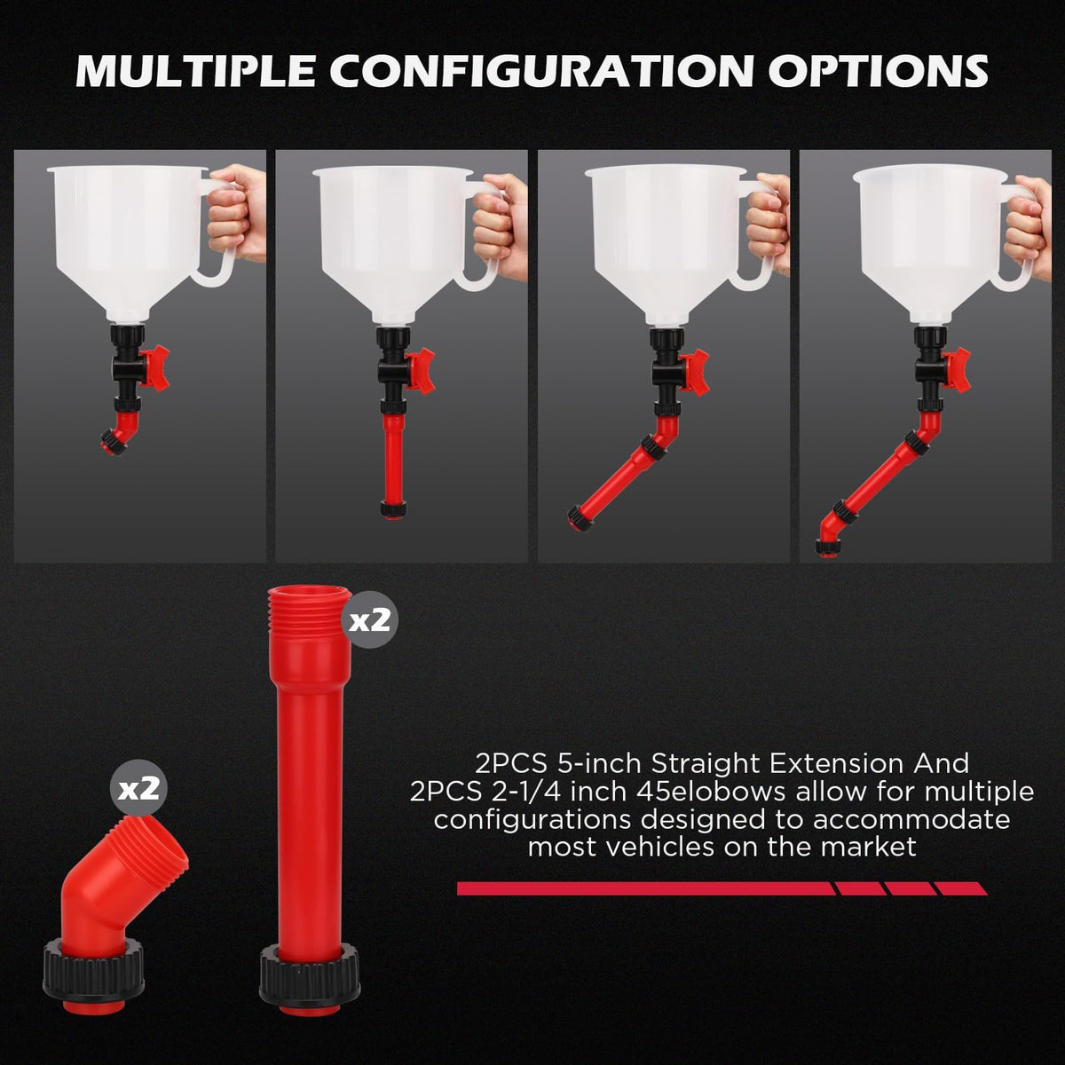 SEDY 45° elbows and extensions detail highlighting reach into tight spaces