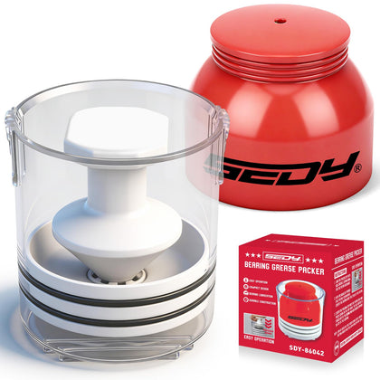 SEDY front view of bearing packer kit showing compact, portable design and clean storage