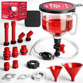 SEDY clear anti-freeze funnel front view showing spill control benefit