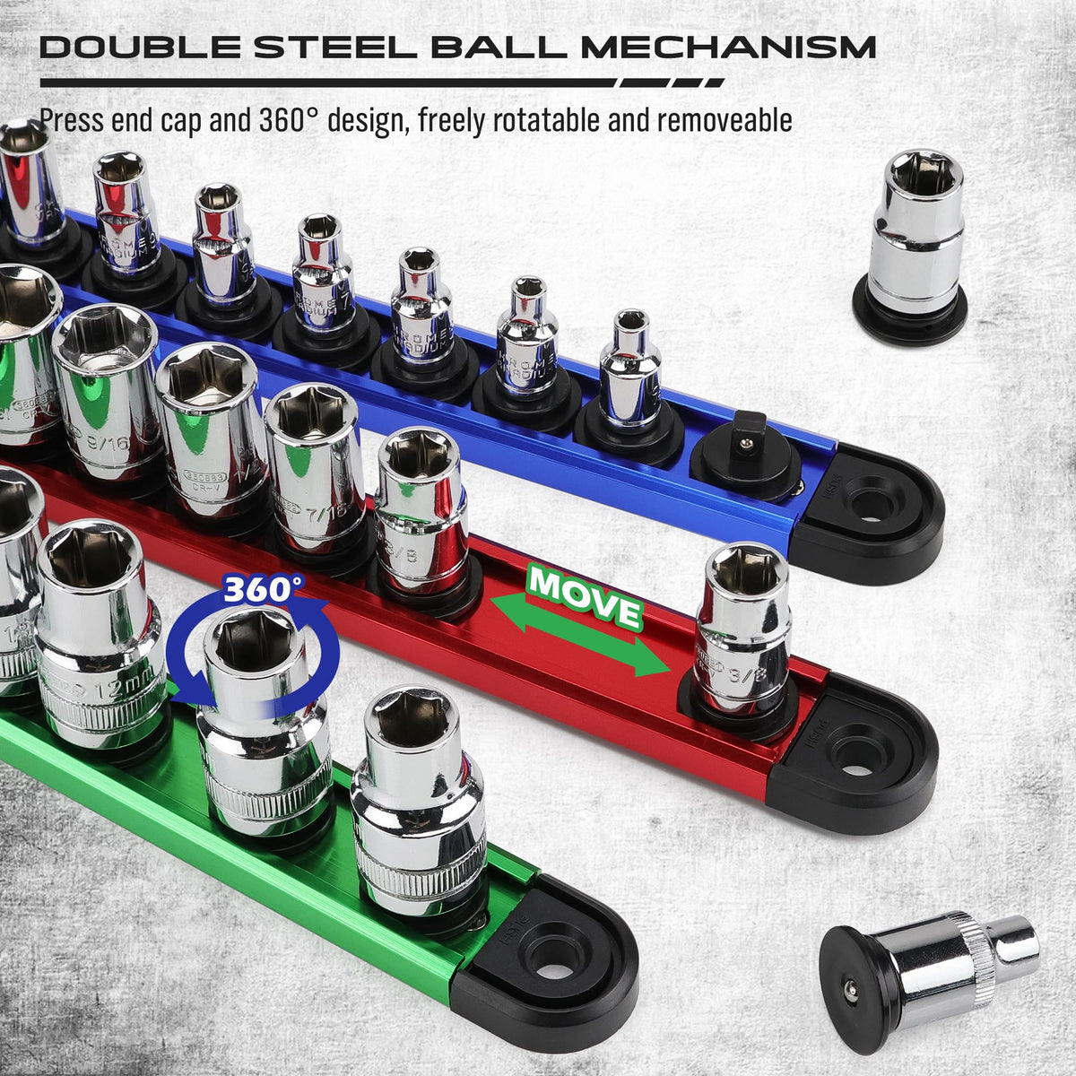 SEDY clip and double steel ball bearing detail showing smooth adjustment and secure grip
