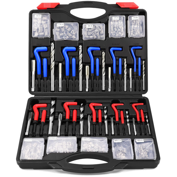SEDY open case showing organized 320-piece helicoil kit for quick access