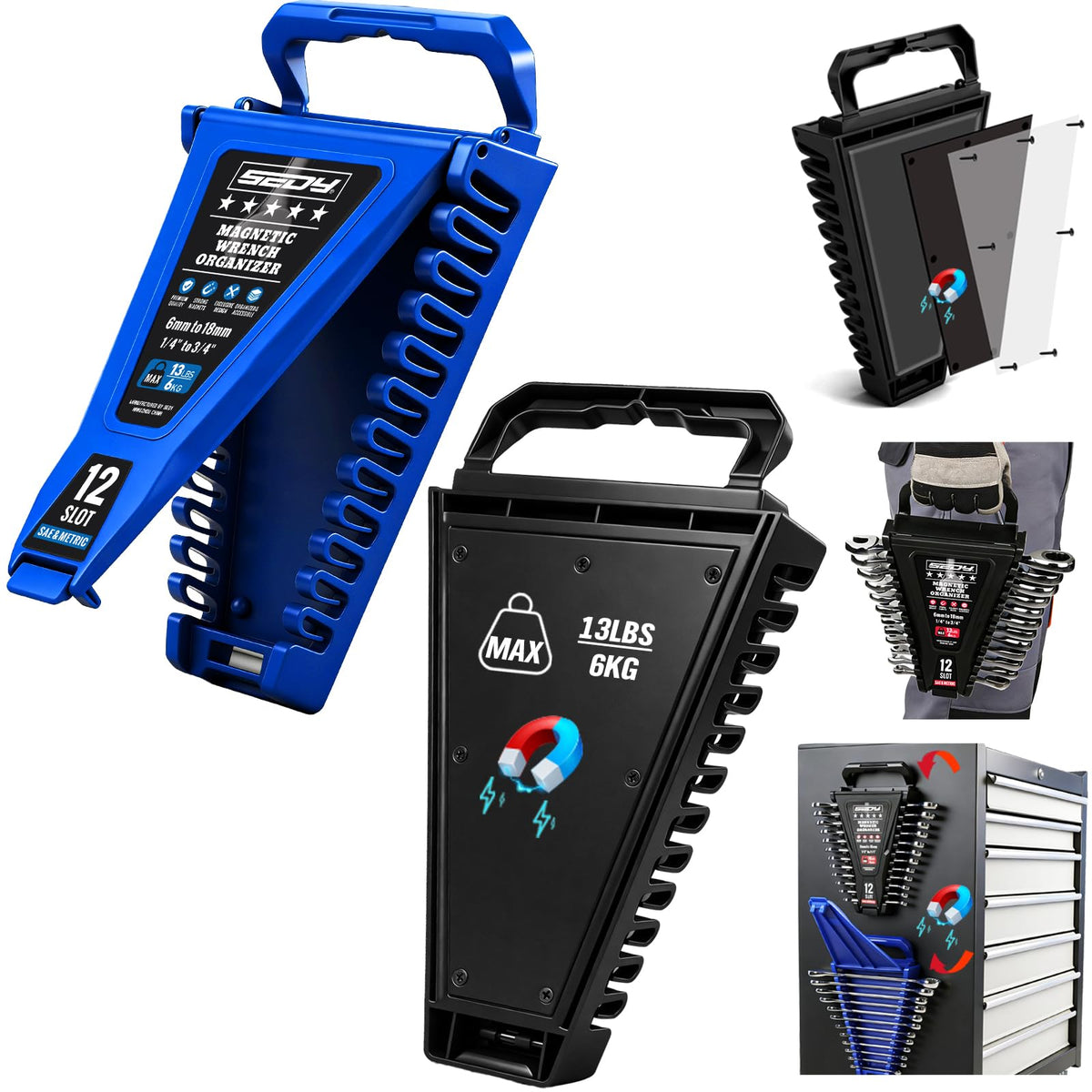 SEDY front view showing wrench organizer with neat tool display and quick identification