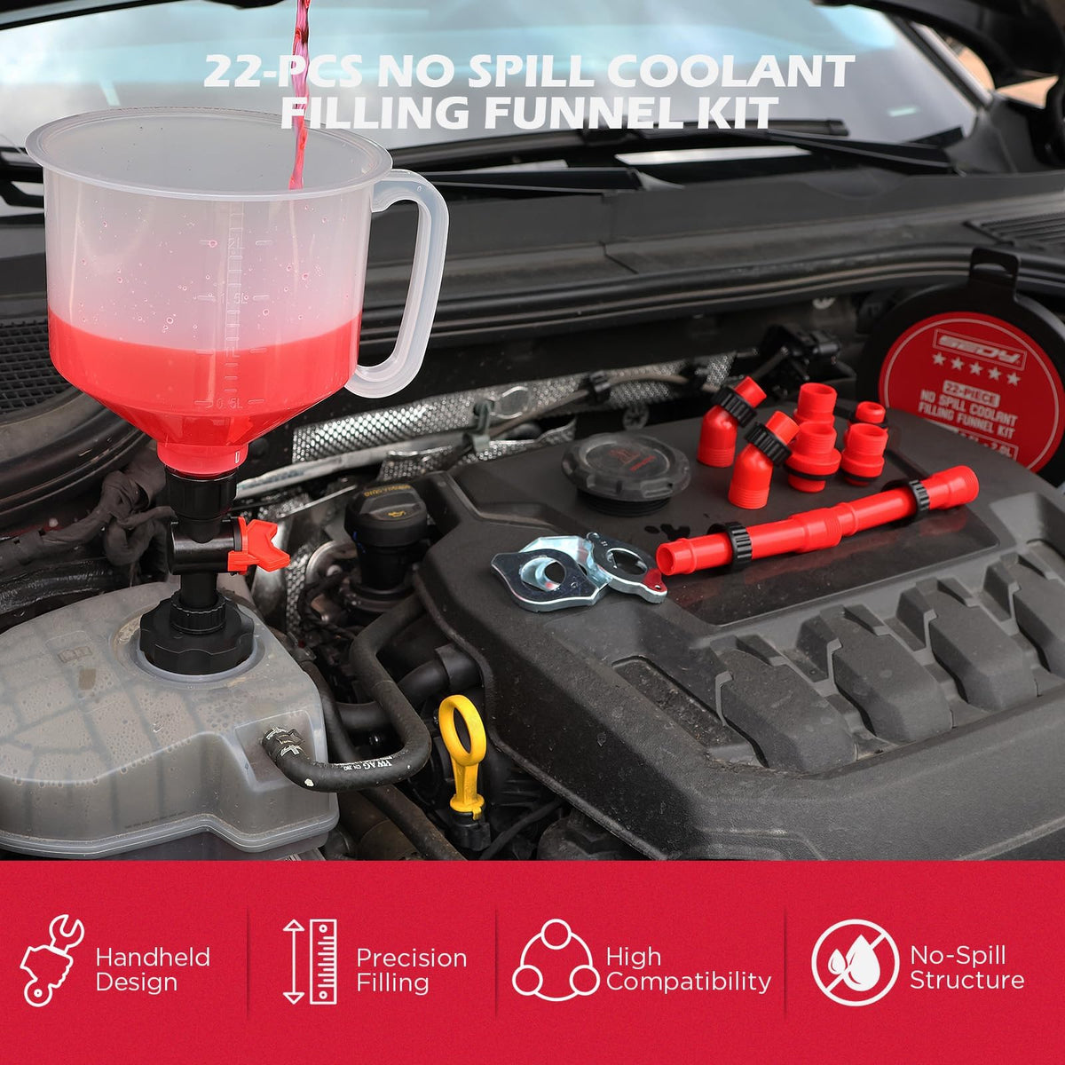 SEDY hose flexibility routed around engine showing easy access advantage
