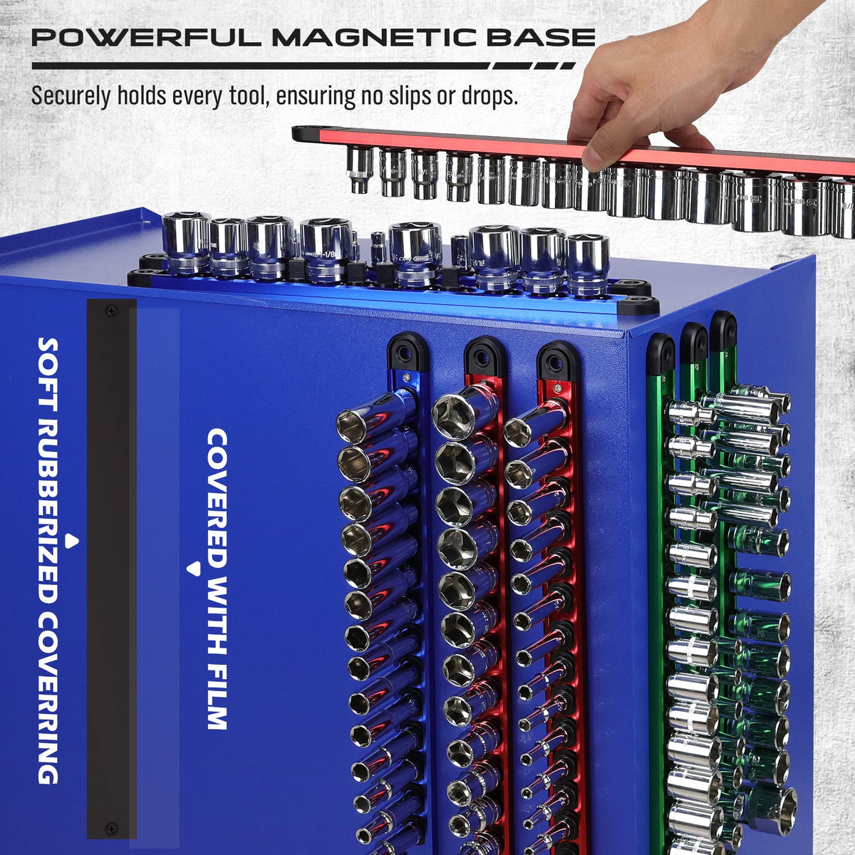 SEDY magnetic back attaching tray to a metal toolbox for stable, no-slip storage