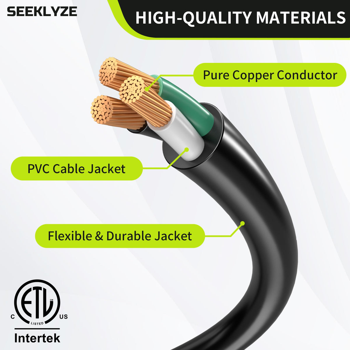 Seeklyze dual 18-inch integrated cords and Y-split demonstrating flexible connections