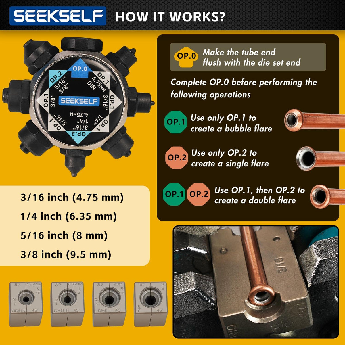 SEEKSELF detailed view of long lever handle and tapered ram showing ergonomic force control