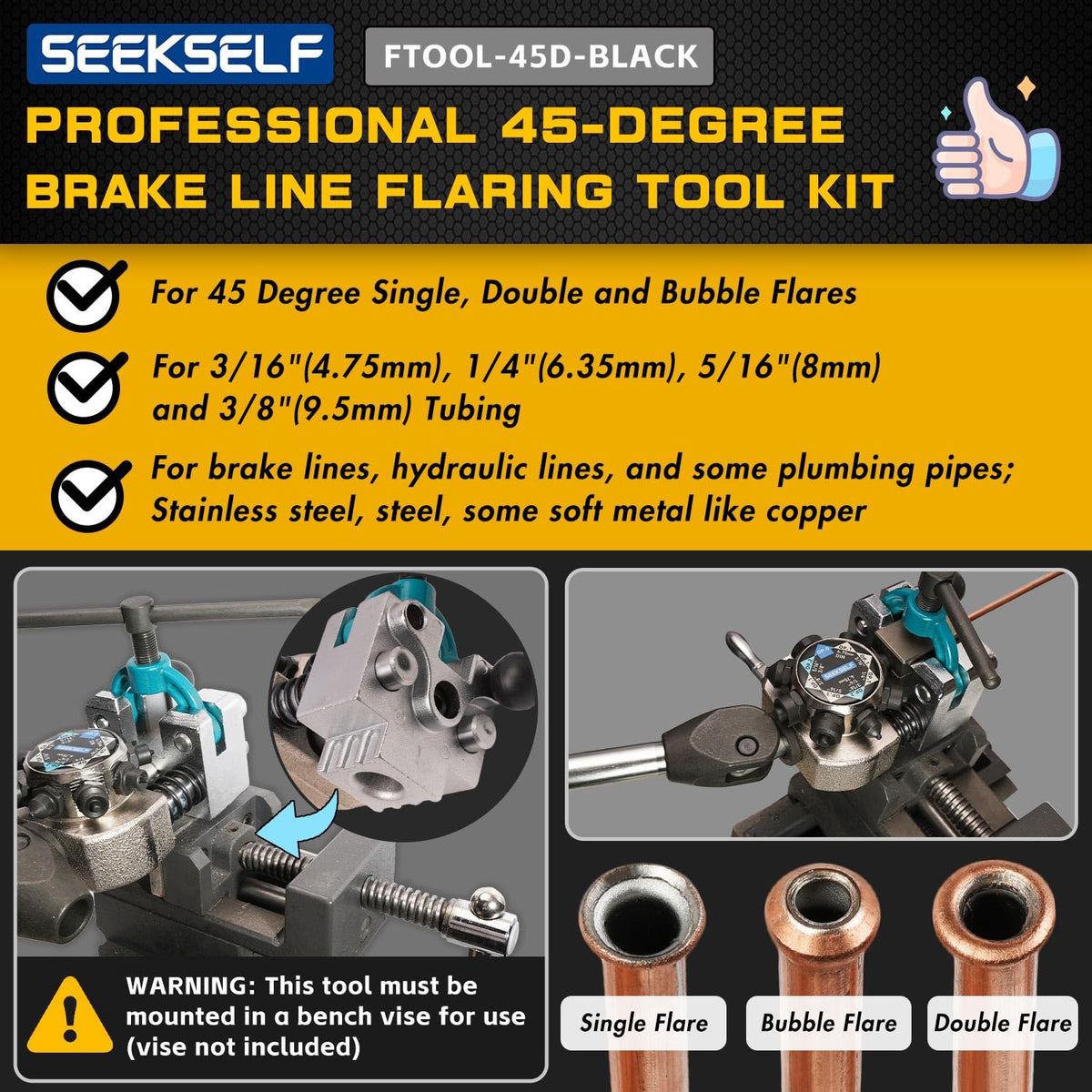 SEEKSELF close-up of split dies highlighting size markings and anti-slip limiting holes