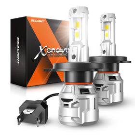 SEALIGHT H4 front packaging showing bulb pair and pack benefits